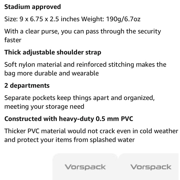 VORSPAK Pink Stadium Approved Clear Bag - Picture 7 of 8